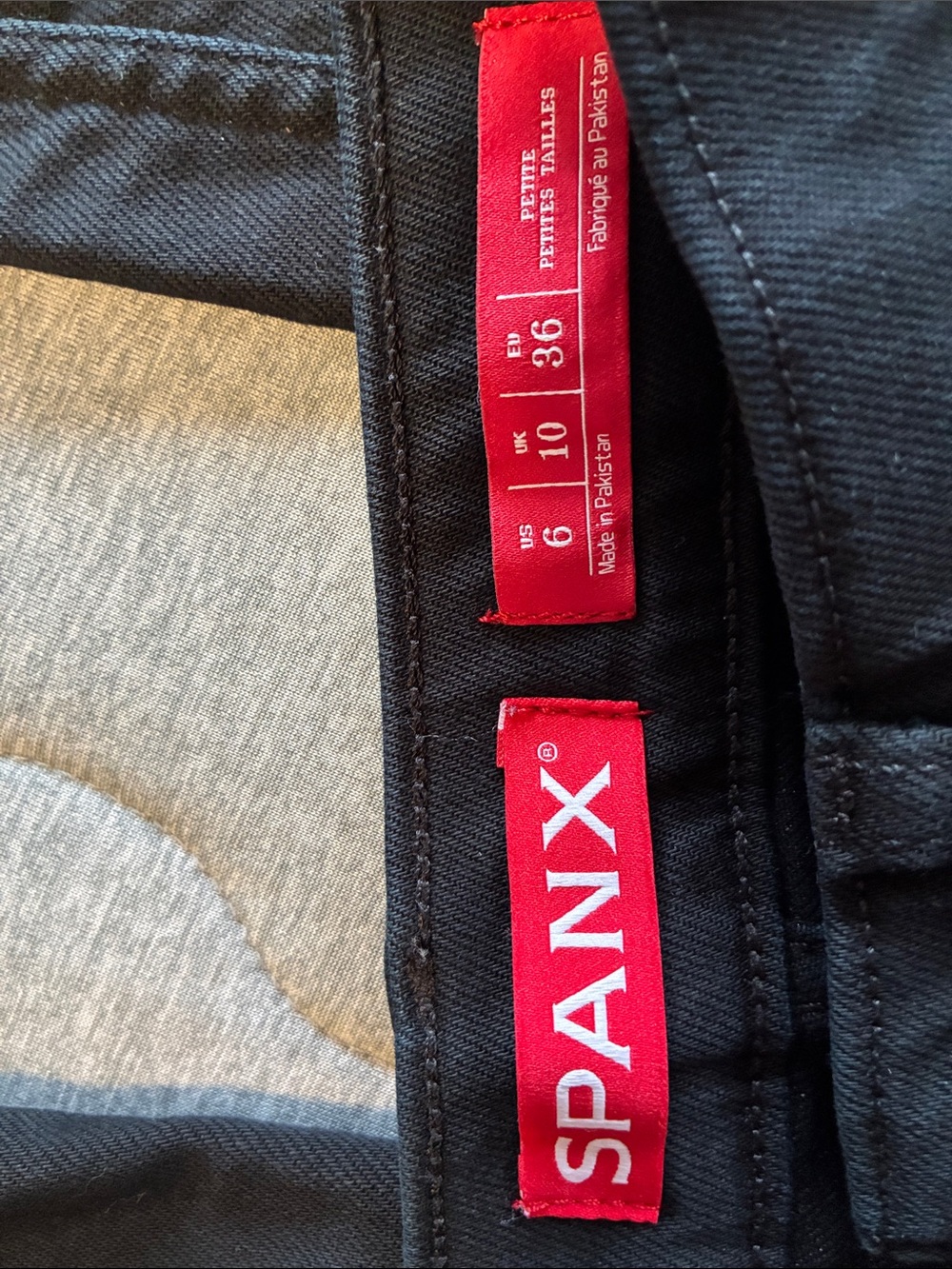 SPANX sculpt redefine Black Straight Leg Jeans with Red Logo Tabs